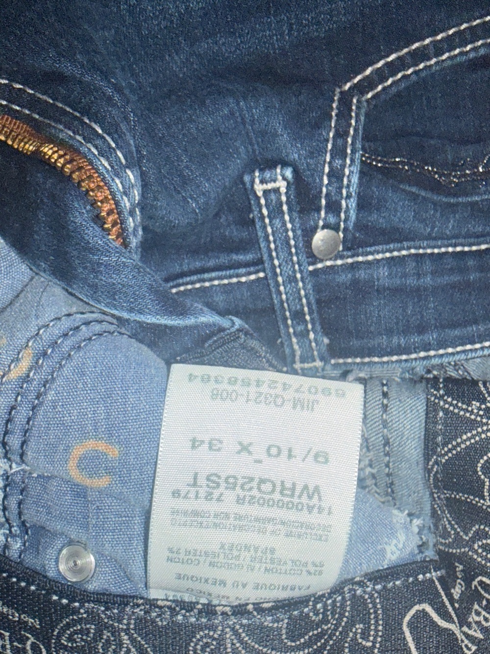 Wrangler Dark Blue Skinny Jeans with Embroidered Back Pockets - Picture 4 of 5